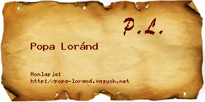 Popa Loránd névjegykártya