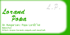 lorand popa business card
